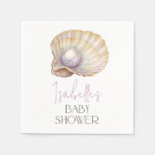 Serviette En Papier Little Pearl Ocean Oyster Beach Baby shower person (Devant)