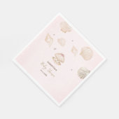 Serviette En Papier Little Pearl Seashells Dots Baby Shower (Coin)