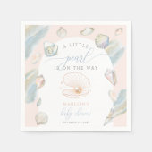 Serviette En Papier Little Pearl Seashells Ocean Beach Baby shower (Devant)
