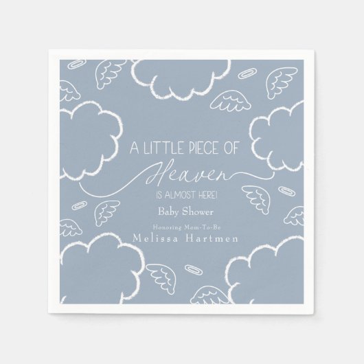 Serviette En Papier Little Piece of Heaven Blue Thank You Napkins (Devant)