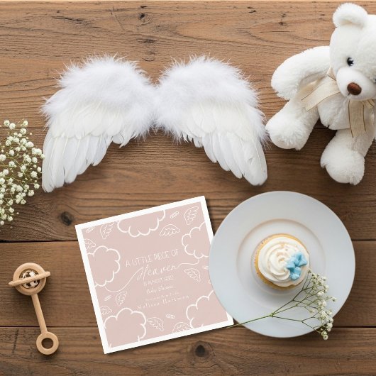 Serviette En Papier Little Piece of Heaven Pink Thank You Napkins