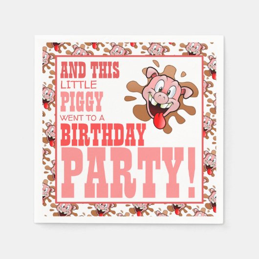 Serviette En Papier Little Piggy fête d'anniversaire Napkin (Devant)