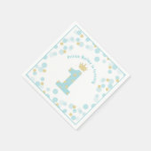 Serviette En Papier Little Prince Blue Gold 1ère fête d'anniversaire (Coin)