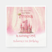 Serviette En Papier Little Princess Pink Castle 1er anniversaire (Devant)