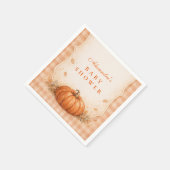 Serviette En Papier Little Pumpkin Gingham Fall Baby Shower (Coin)