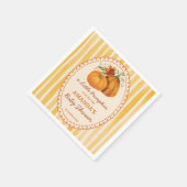 Serviette En Papier Little pumpkin retro stripes baby shower monogram (Coin)