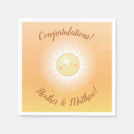 Serviette En Papier Little Ray of Sunshine Baby shower (Devant)