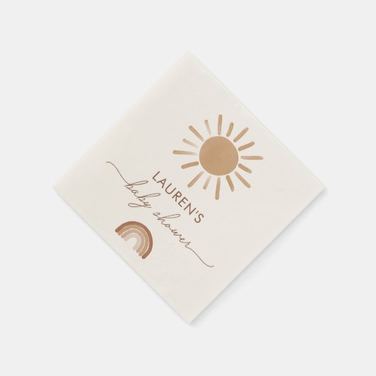 Serviette En Papier Little Ray of Sunshine Boho Baby shower (Coin)