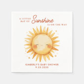Serviette En Papier Little Ray of Sunshine Boho Sun Cute Baby Shower (Devant)
