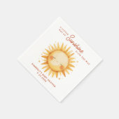 Serviette En Papier Little Ray of Sunshine Boho Sun Cute Baby Shower (Coin)
