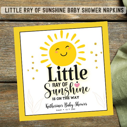 Serviette En Papier Little Ray of Sunshine Parties scintillant Baby sh