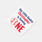 Serviette En Papier Little Rookie Baseball 1er anniversaire (Coin)