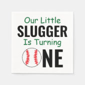 Serviette En Papier Little Slugger Baseball 1er anniversaire (Devant)