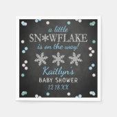 Serviette En Papier Little Snowflake Boys Baby shower d'hiver (Devant)