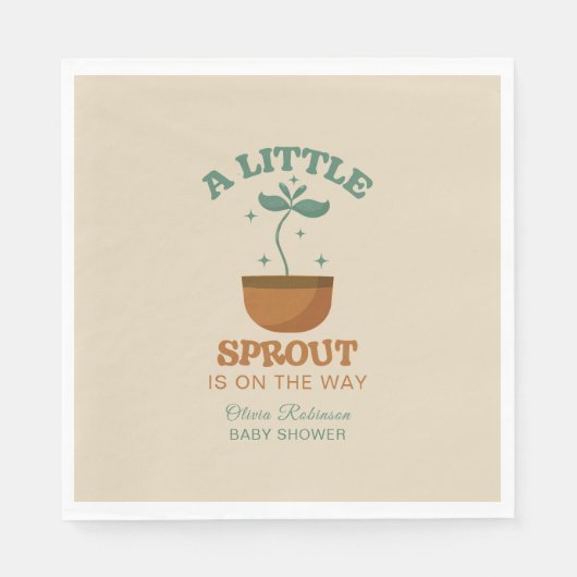 Serviette En Papier Little Sprouts Garden Party Baby shower (Devant)