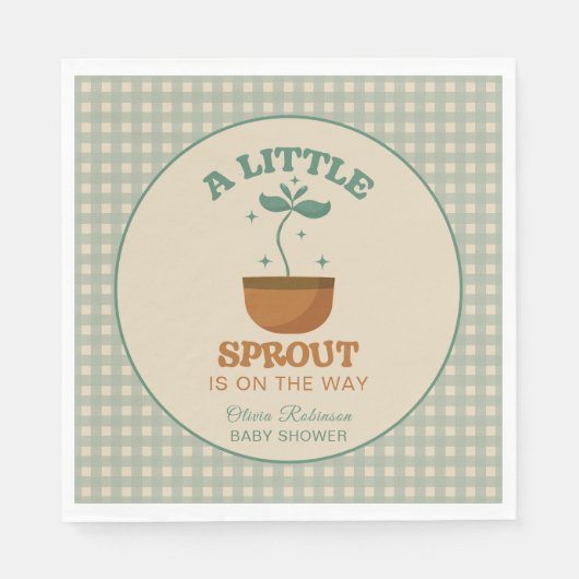 Serviette En Papier Little Sprouts Garden Party Baby shower (Devant)