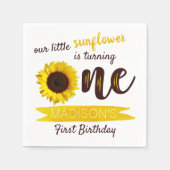 Serviette En Papier Little Sunflower 1er anniversaire (Devant)