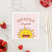 Serviette En Papier Little Sunshine Girl Anniversaire Joyeuse fête d'a (En situation)