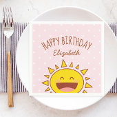 Serviette En Papier Little Sunshine Girl Anniversaire Joyeuse fête d'a