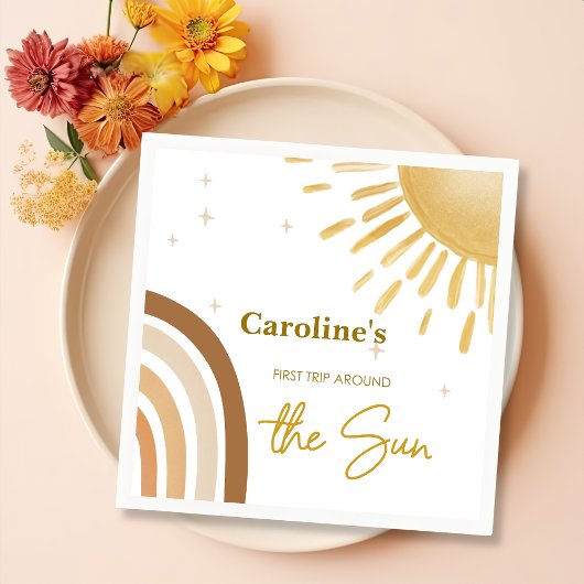 Serviette En Papier Little Sunshine Premier voyage autour du soleil An