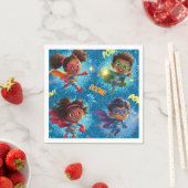 Serviette En Papier Little Superheroes Party (En situation)