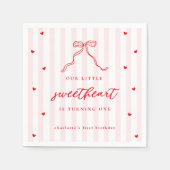 Serviette En Papier Little Sweetheart Bow 1st Birthday (Devant)
