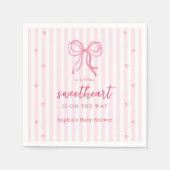 Serviette En Papier Little Sweetheart Bow Baby Shower (Devant)