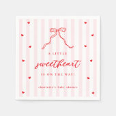 Serviette En Papier Little Sweetheart Bow Baby Shower (Devant)