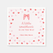 Serviette En Papier Little Sweetheart Bow Baby Shower Invitation (Devant)