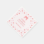 Serviette En Papier Little Sweetheart Bow Baby Shower Invitation (Coin)