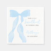 Serviette En Papier Little Sweetheart Elegant Blue Bow Birthday Party (Devant)