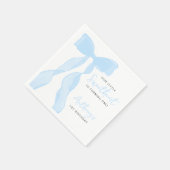 Serviette En Papier Little Sweetheart Elegant Blue Bow Birthday Party (Coin)
