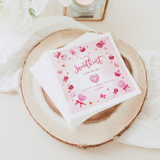 Serviette En Papier Little Sweetheart est en chemin baby shower