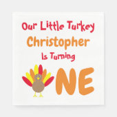 Serviette En Papier Little Turkey 1er anniversaire (Devant)