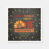 Serviette En Papier Little Turkey Fall Thanksgiving 1er anniversaire (Devant)