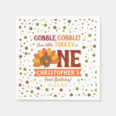 Serviette En Papier Little Turkey Fall Thanksgiving 1er anniversaire (Devant)