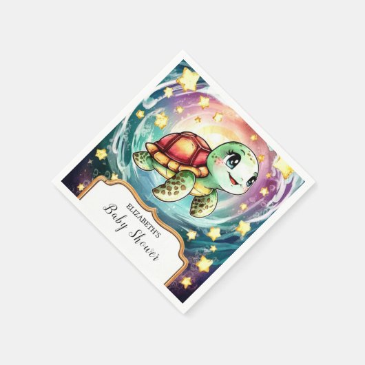 Serviette En Papier Little Under the Sea Turtle Baby shower (Coin)