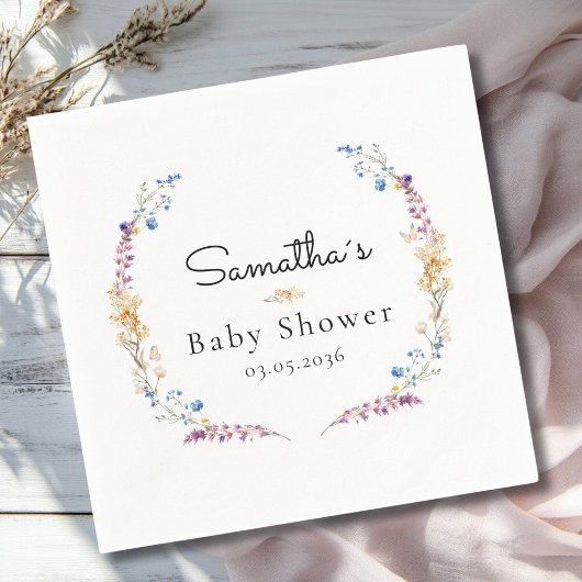 Serviette En Papier Little Wildflower Boho Dream - Baby Shower