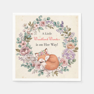 Serviette En Papier Little Woodland Wonder est en route Baby Shower