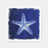 Serviette En Papier littoral chic plage rustique nautique bleu étoile (Devant)