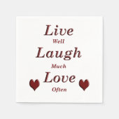 Serviette En Papier Live Laugh Love (Devant)