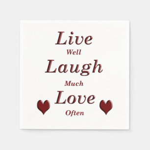 Serviette En Papier Live Laugh Love