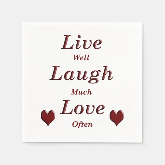 Serviette En Papier Live Laugh Love (Devant)