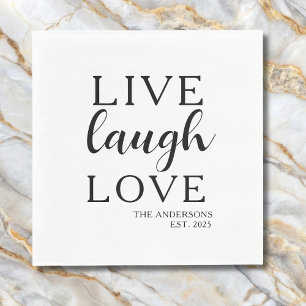 Serviette En Papier Live Laugh Love Nom Anniversaire établi