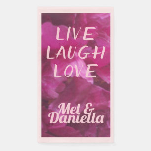 Serviette En Papier Live Laugh Love Purple Peony Floral