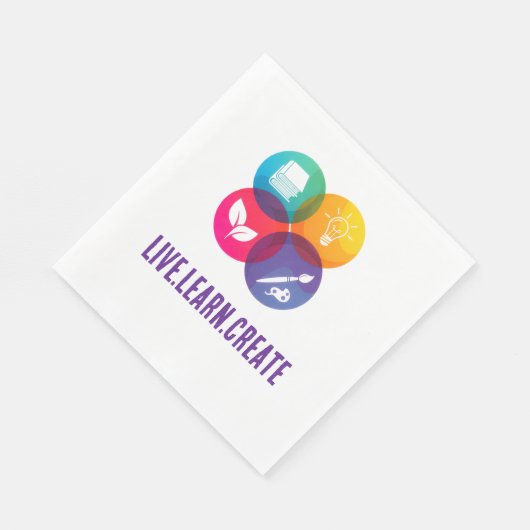Serviette En Papier Live.Learn.Create (Coin)