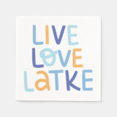 Serviette En Papier Live Love Latke Hanoukka Design (Devant)