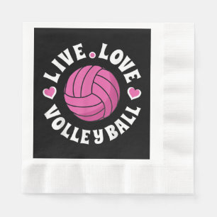 Serviette En Papier Live Love Volleyball Pour Femmes Filles Volleyball