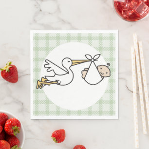 Serviette En Papier Livraison de bébé Stork