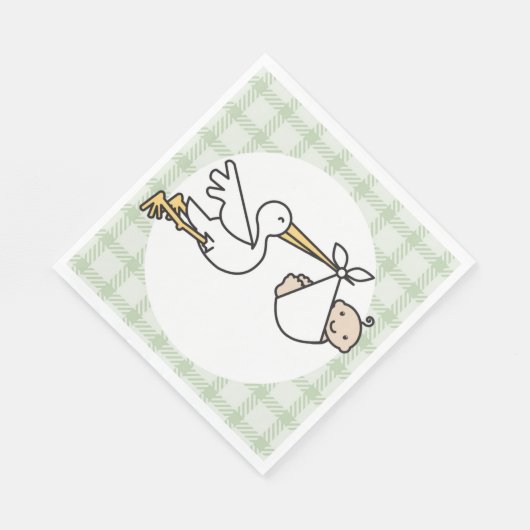 Serviette En Papier Livraison de bébé Stork (Coin)